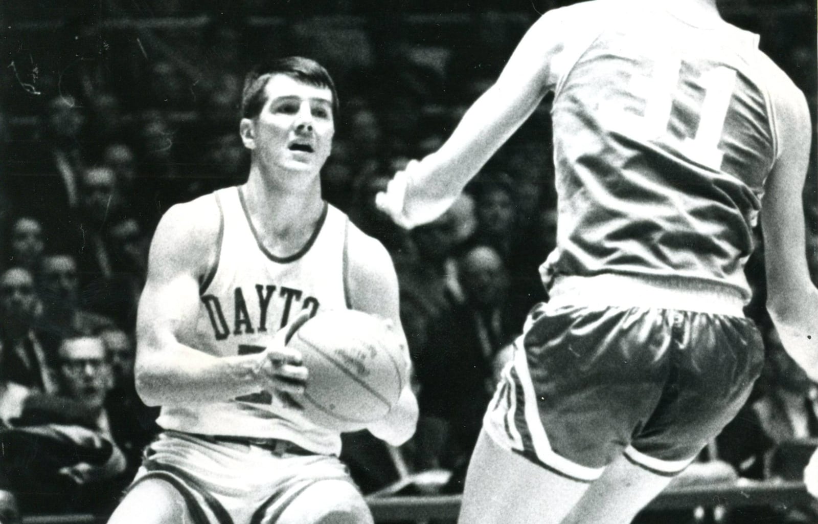 Don May, a University of Dayton junior, in a 1967 NCAA tournament national semifinal game against North Carolina. DAYTON DAILY NEWS ARCHIVE