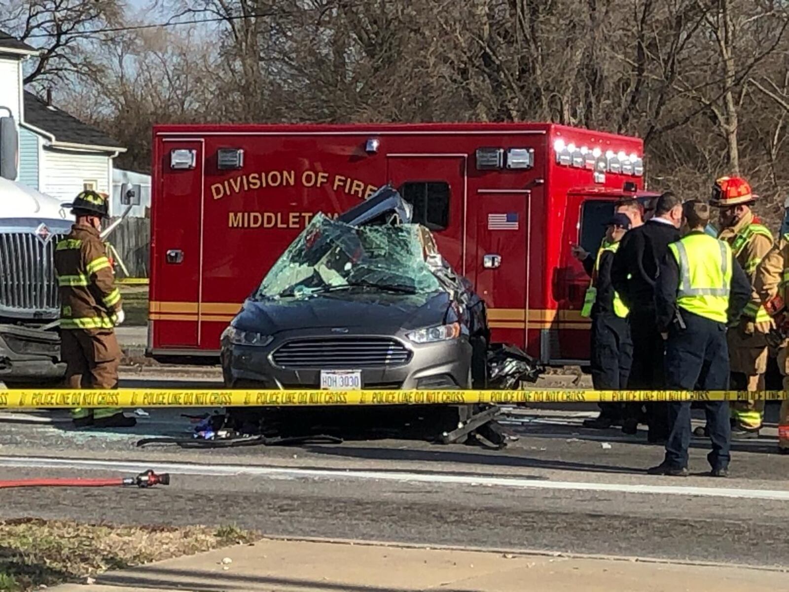 Crews responded to a crash at Lafayette Avenue and Verity Parkway in Middletown on Monday, Jan. 6, 2020. RICK McCRABB