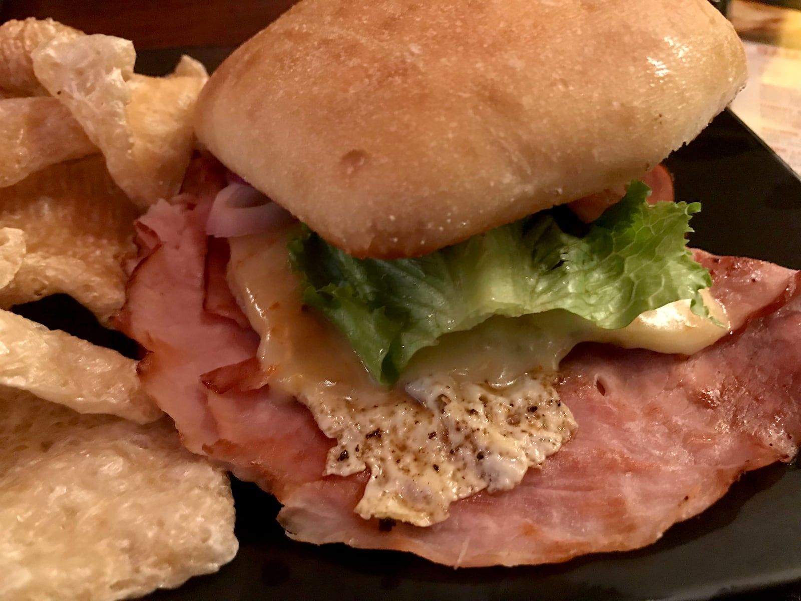 The Pork Lord sandwich at Fifth Street Brew Pub.  Photo by Amelia Robinson