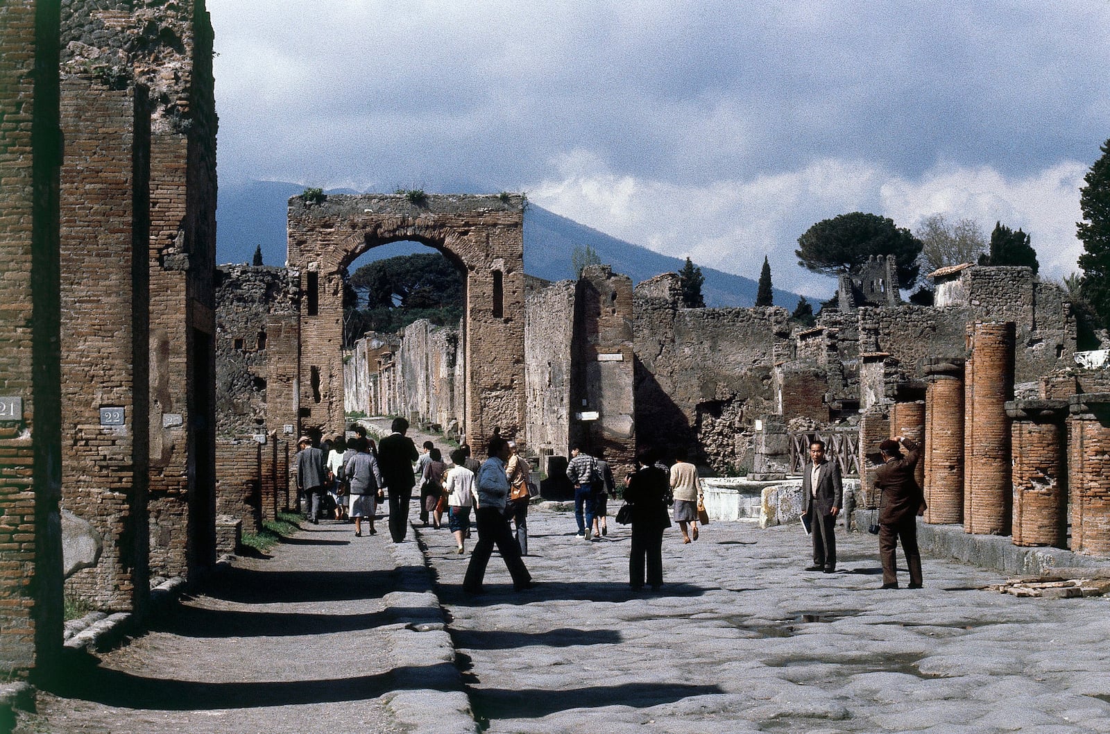 FILE - A view of Pompeii, a buried and ruined Roman city near modern Naples in Italy, is seen in 1979. (AP Photo/Jim Bourdier, File)