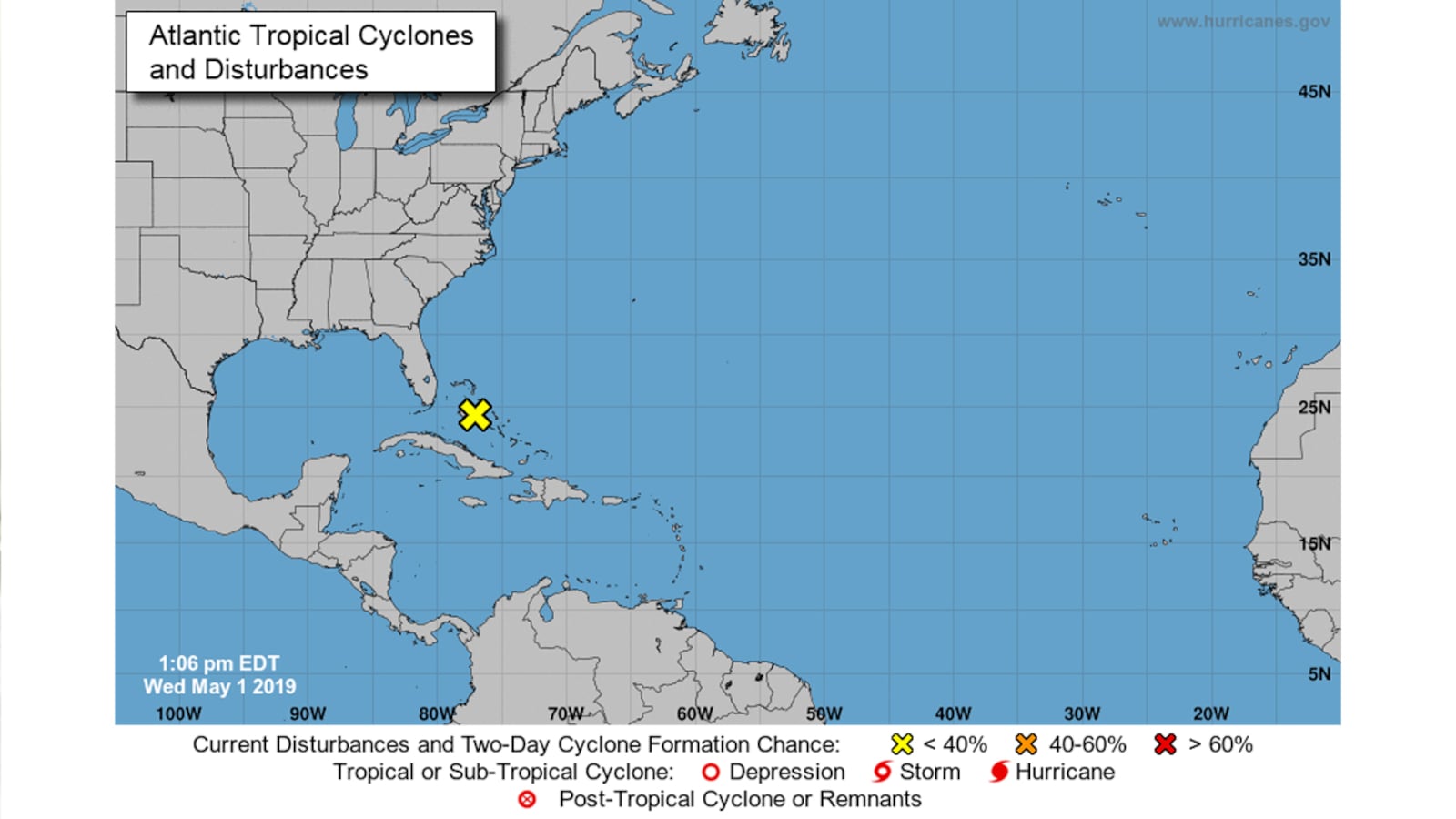 The National Hurricane Center is watching a storm forming in the Bahamas.