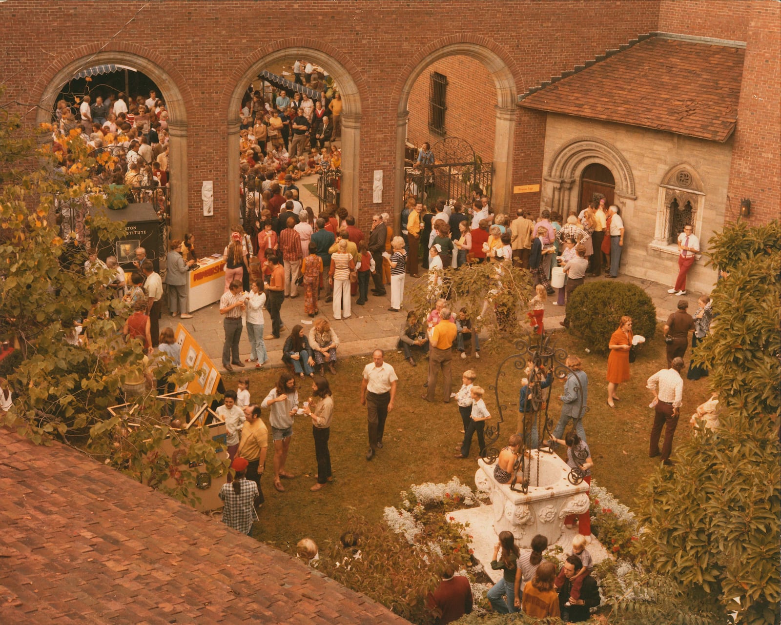 This photo from the 1973 Oktoberfest shows the Shaw Gothic Cloister prior to it being enclosed in the museum’s mid-1990s renovation. CONTRIBUTED