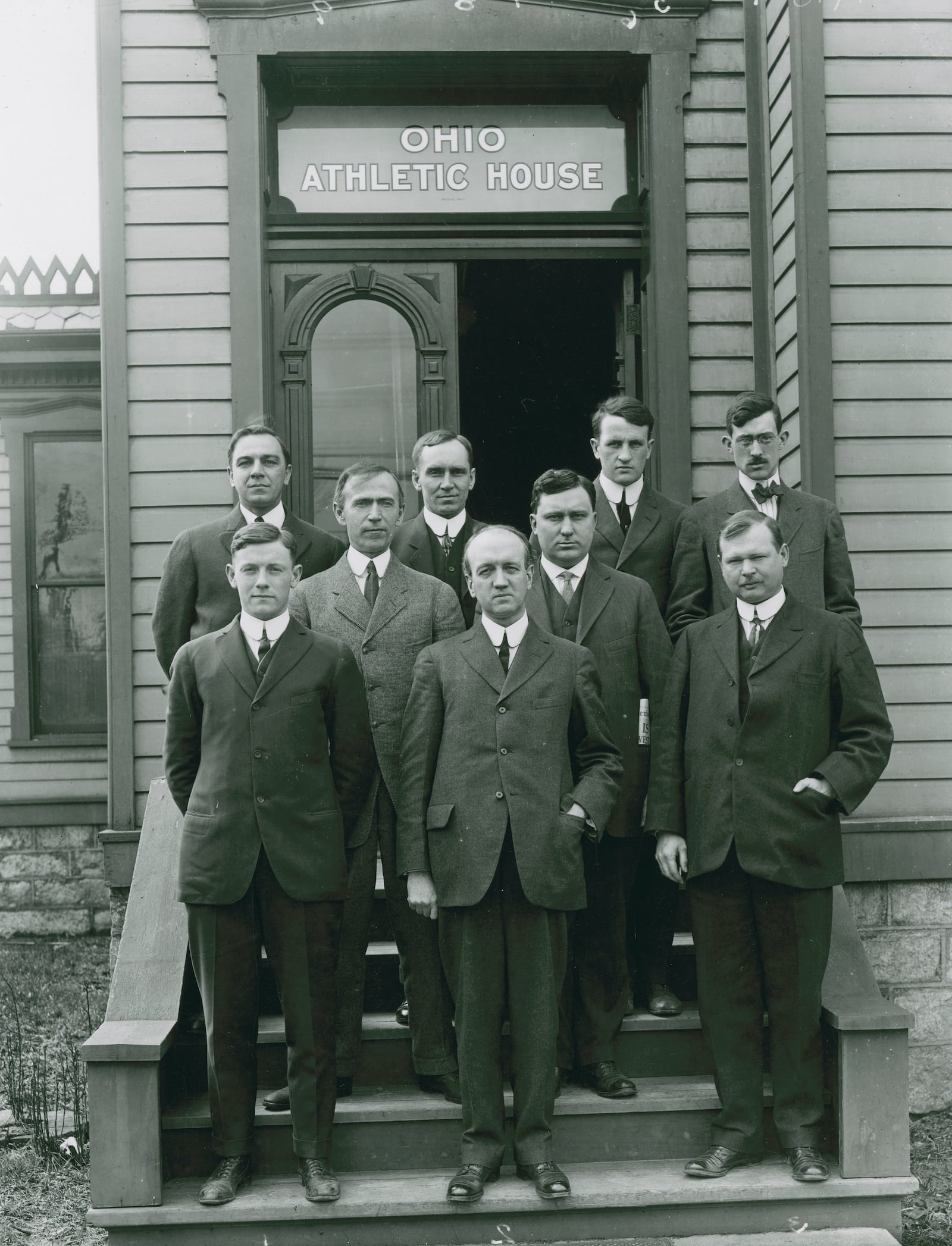 Members of the Ohio State Athletic Board, 1913, including Thomas French (bottom row, far right). Photograph provided by The Ohio State University Archives