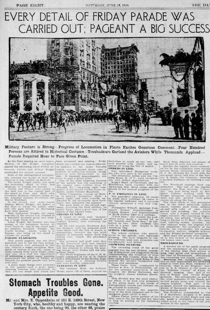 Wright Brothers return celebration parade pages