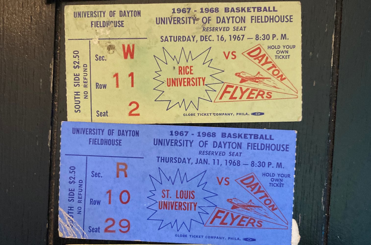 Dayton Flyers ticket stubs