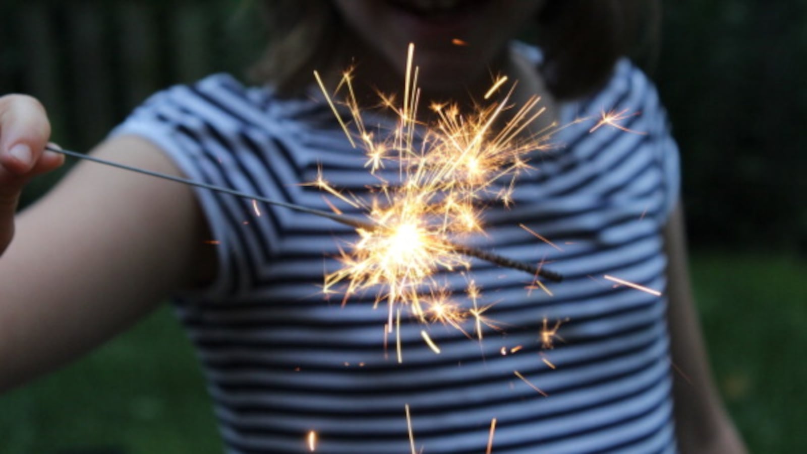 playing with sparklers on Memorial Day