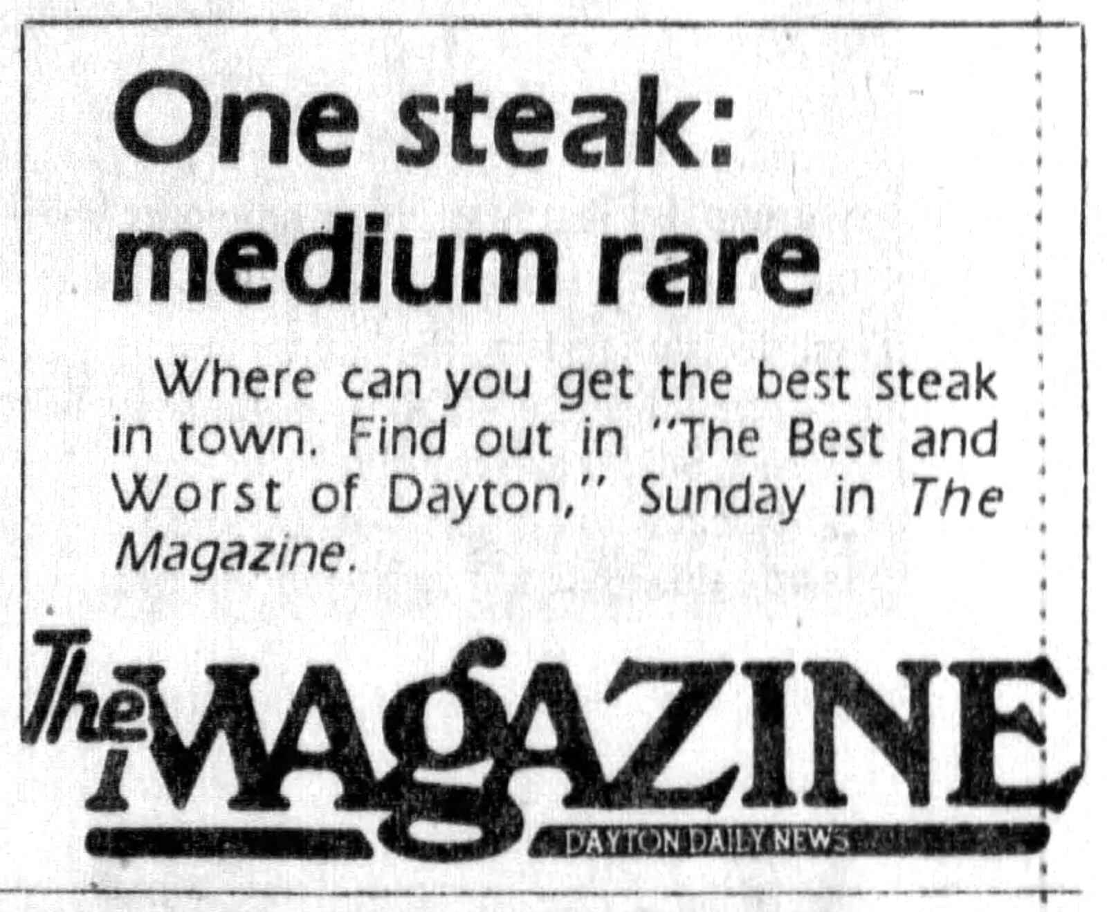 From the "Best and Worst of Dayton" contest of 1982. DAYTON DAILY NEWS ARCHIVES