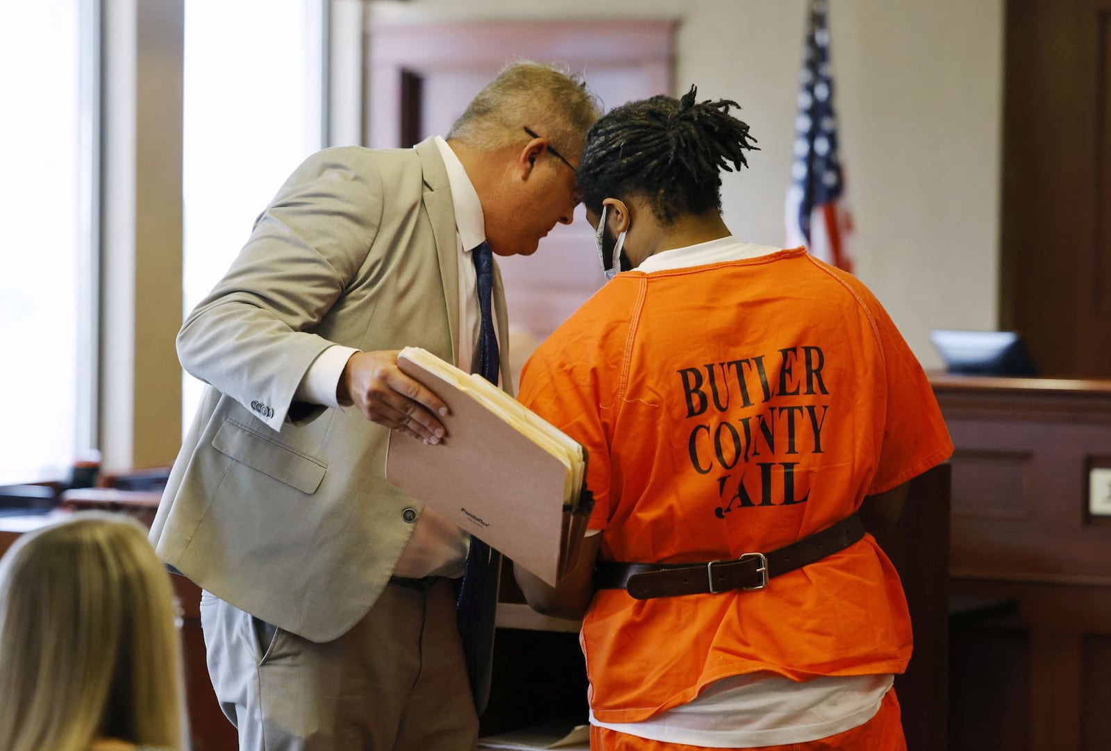 Anthony Brown, accused in the fatal shooting at Fairfield Twp. Walmart in 2022, was back in Butler County Common Pleas Court for a hearing Tuesday, July 11, 2023. He now has a new attorney Brad Kramer. NICK GRAHAM/STAFF