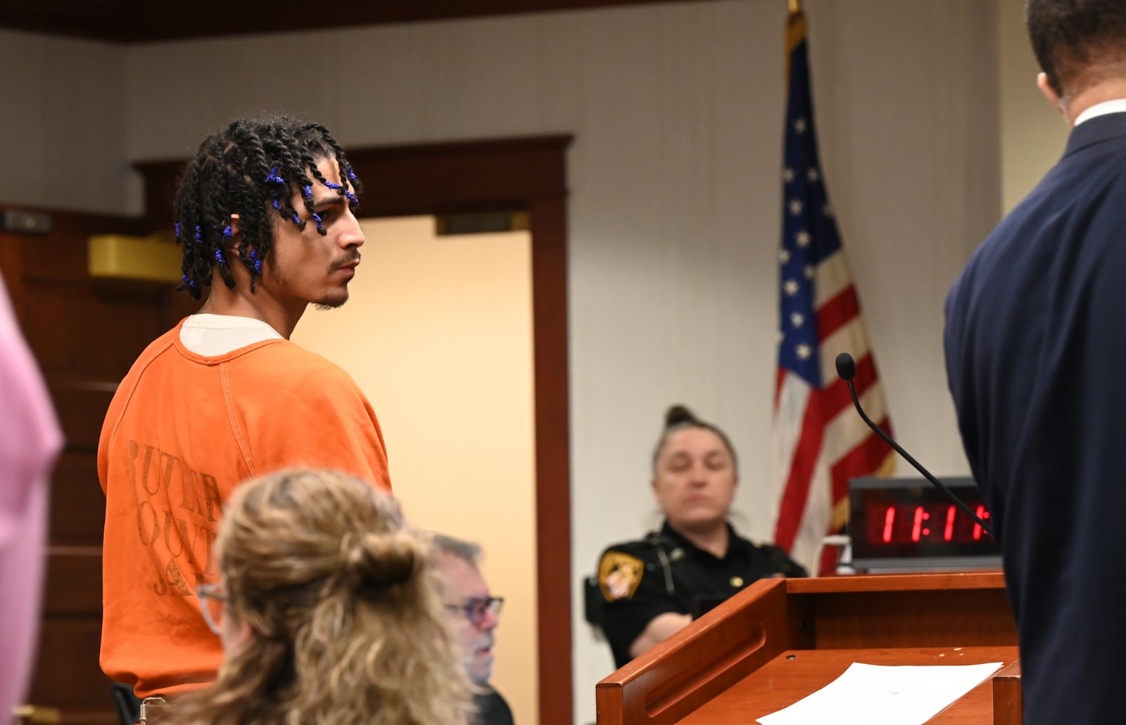 Pictured is Keatrick Thomas, 19, of Middletown, who's charged with multiple felonies, including aggravated burglary and abduction. His co-defendant is Lemond Chambers, 20, of Middletown, who faces the same charges as a result of an alleged home invasion where both men are said to have held a grandmother and her 12-year-old grandson at gunpoint. Both will be back in court at 9 a.m. on April 10, 2025. MICHAEL D. PITMAN/STAFF