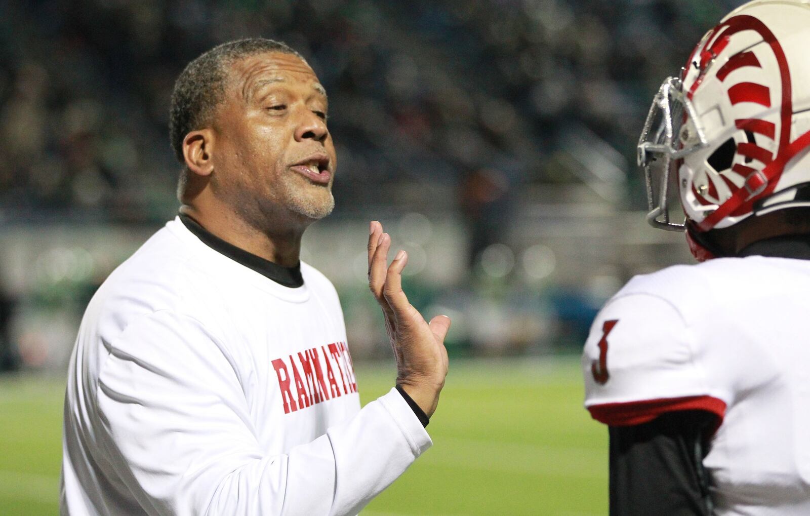 Jeff Graham (left) succeeded Maurice Douglass as the Trotwood-Madison head football coach in 2014. Trotwood (11-3) will play Mansfield Senior (13-1) in the D-III state championship at Canton on Friday, Dec. 6, 2019. MARC PENDLETON / STAFF