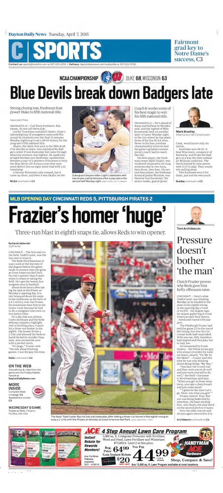 Reds Opening Day pages