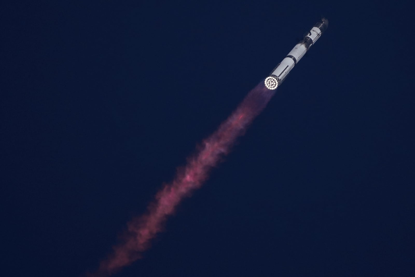 SpaceX's mega rocket Starship lifts off for a test flight from Starbase in Boca Chica, Texas, Tuesday, Nov. 19, 2024. (AP Photo/Eric Gay)