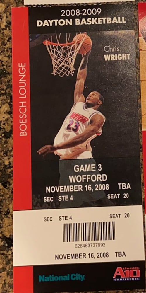 Dayton Flyers ticket stubs