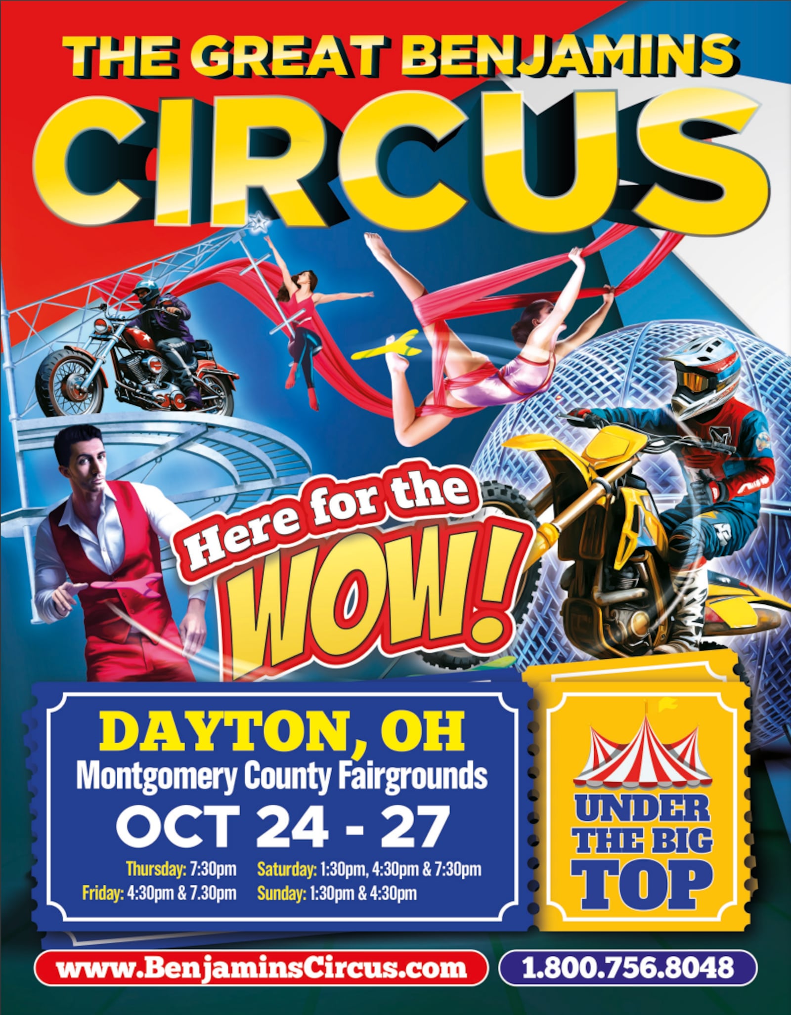 The Great Benjamins Circus is coming to Dayton Oct. 24-27. Contributed