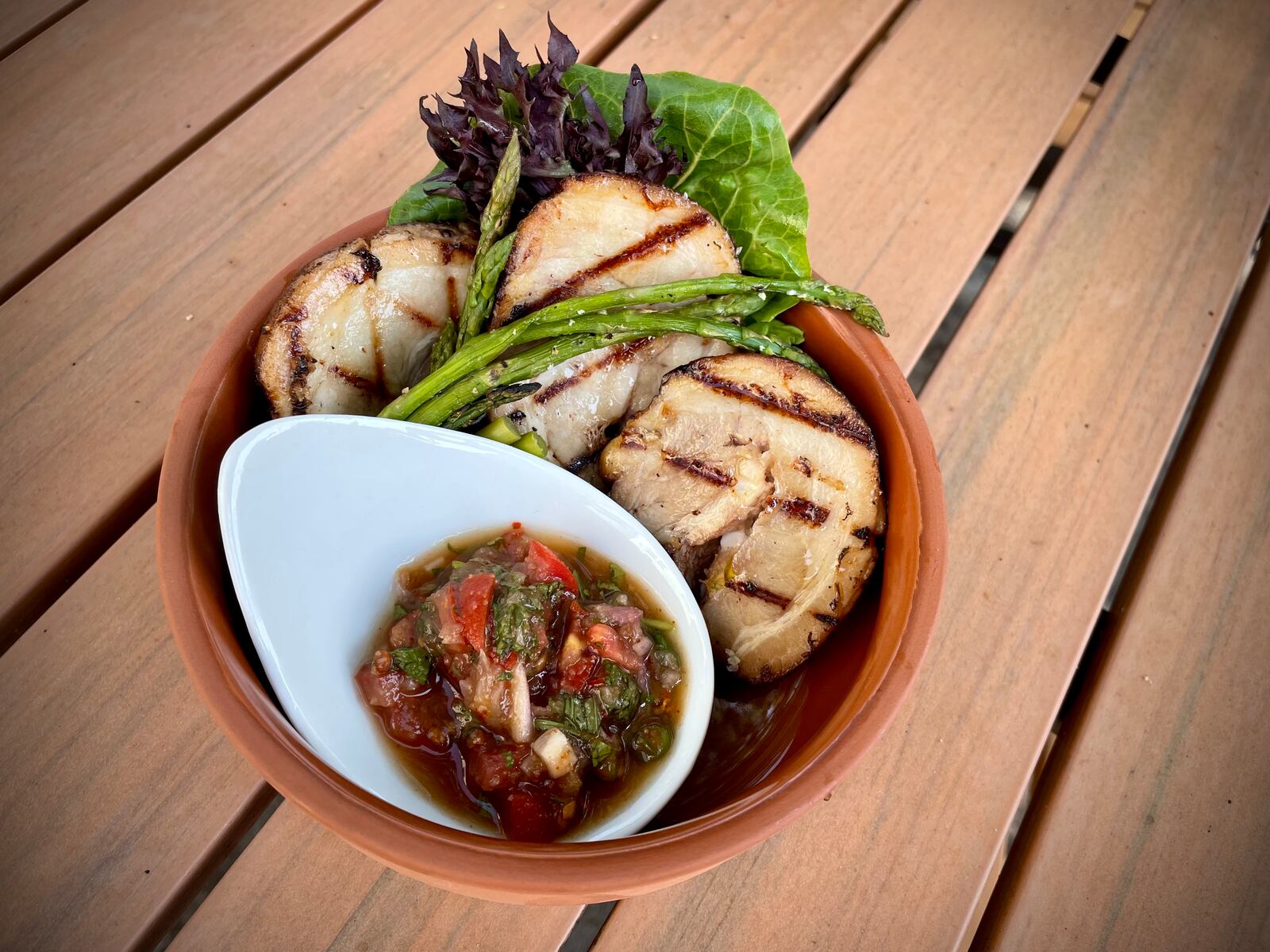 SushiNero, a new Japanese-Spanish fusion restaurant with sushi, small plates and entrees, is now open at 20 S. First St. in Miamisburg. Pictured is the Pork belly with tamarind salsa. NATALIE JONES/STAFF