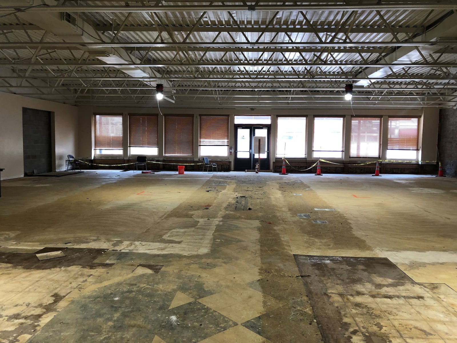 Demolition work is underway at 1100 W. Third St. to help create a new food hall in the former conference center. CORNELIUS FROLIK / STAFF