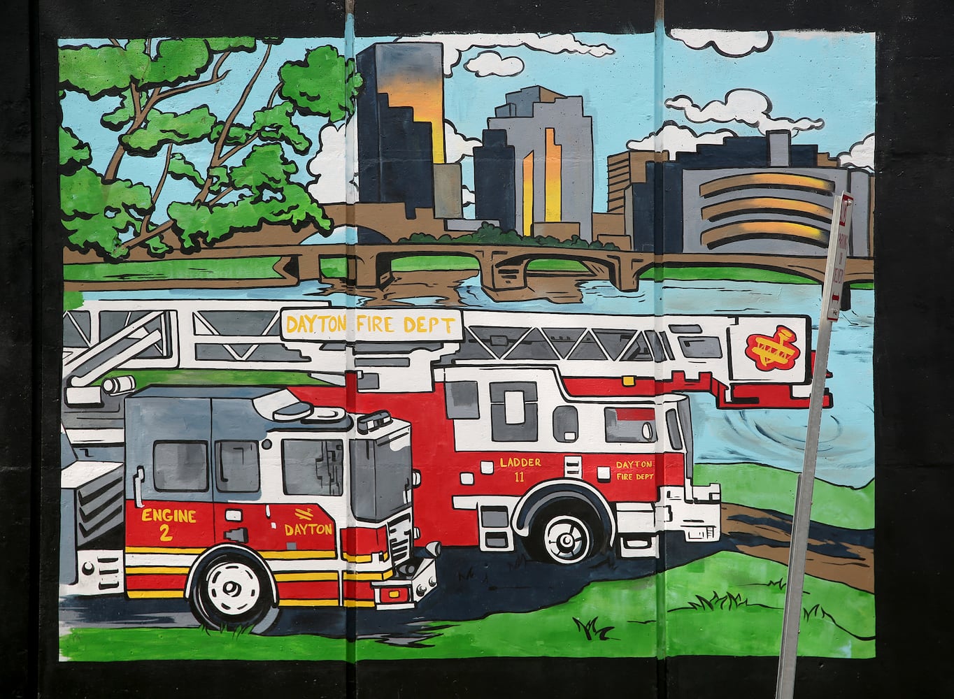 PHOTOS: Comic book style mural honors Dayton Fire Department history