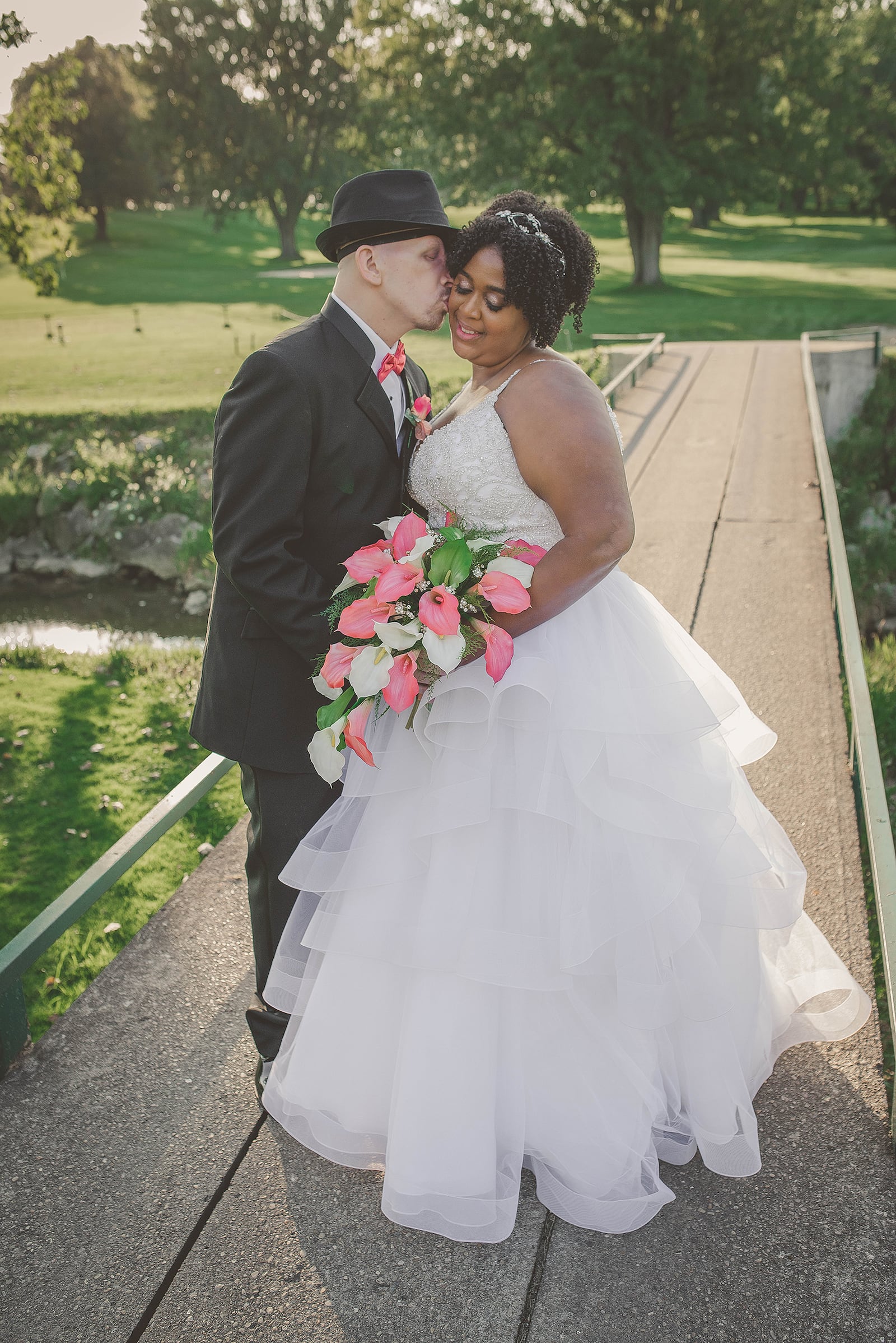 Ashley Jackson and Troy Thompson on their wedding day in 2018. The couple overcame many obstacles including Thompsons cancer diagnosis before celebrating their wedding together. Today, Thompson is cancer free. CONTRIBUTED