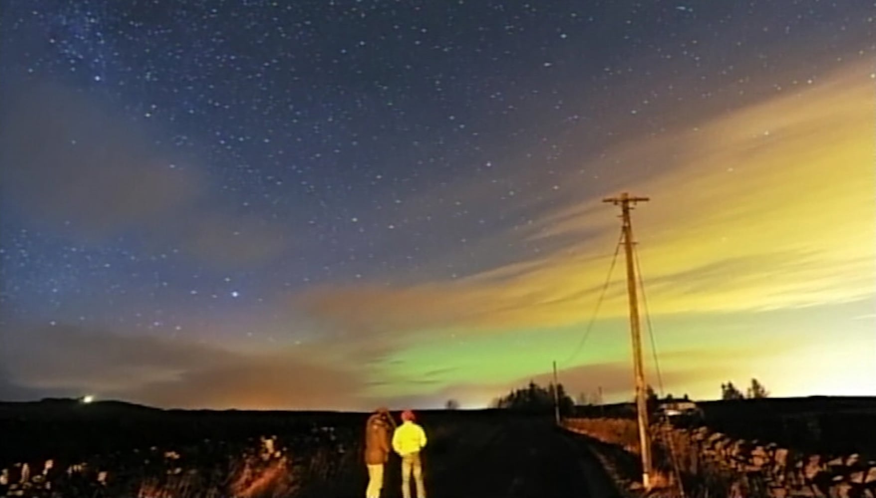 Solar storm and Northern Lights