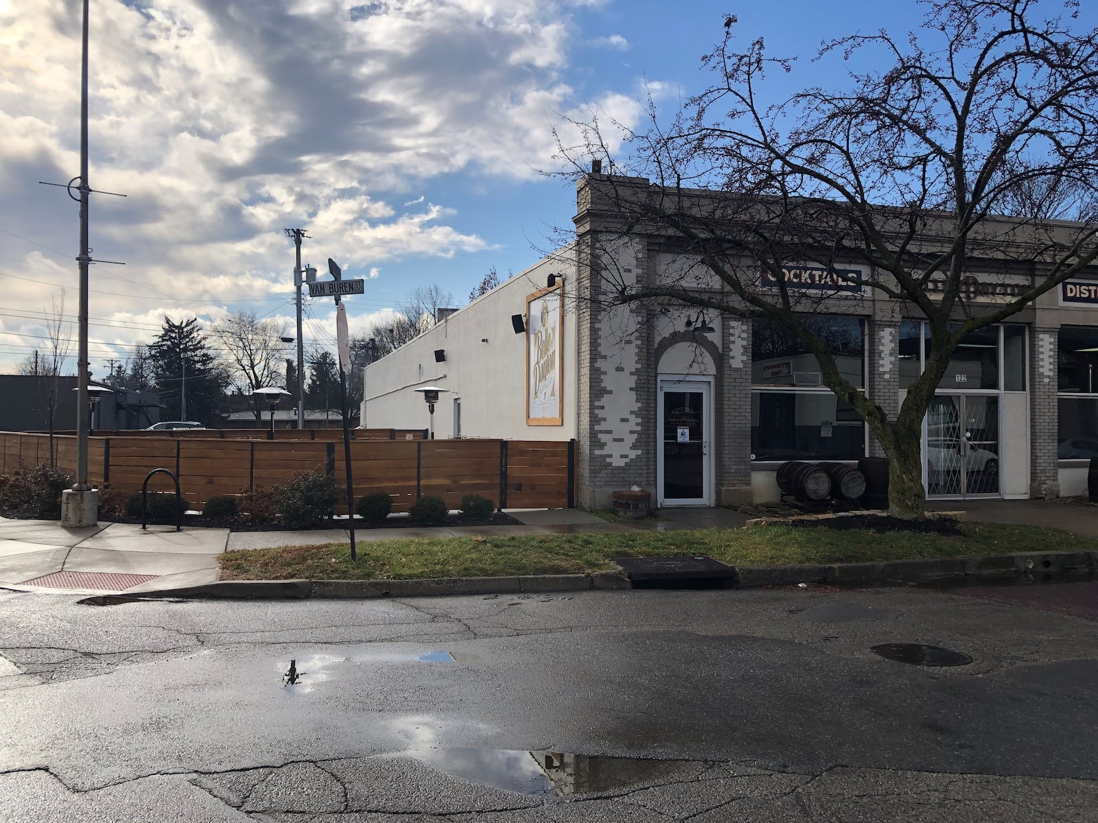 Belle of Dayton in the Oregon District is adding a new roof to its patio. CORNELIUS FROLIK / STAFF