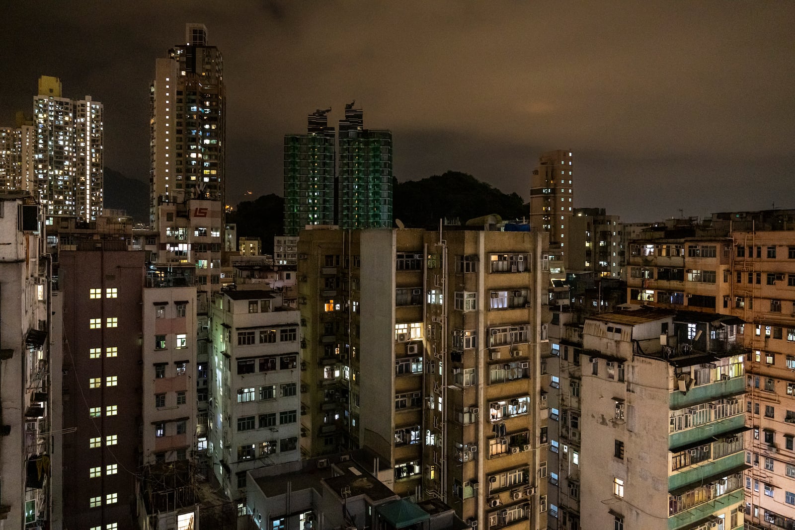 A general view of the residential area in Sham Shui Po district of Hong Kong, on Feb. 6, 2025. (AP Photo/Chan Long Hei)