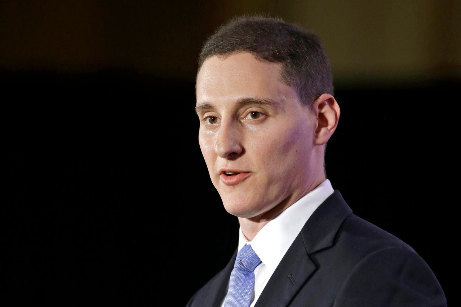 Former Ohio Treasurer, U.S. Senate candidate Josh Mandel is pictured speaking on Election Night on Nov. 4, 2014, at the Ohio Republican Party election night celebration in Columbus, Ohio. (AP Photo/Tony Dejak, File)