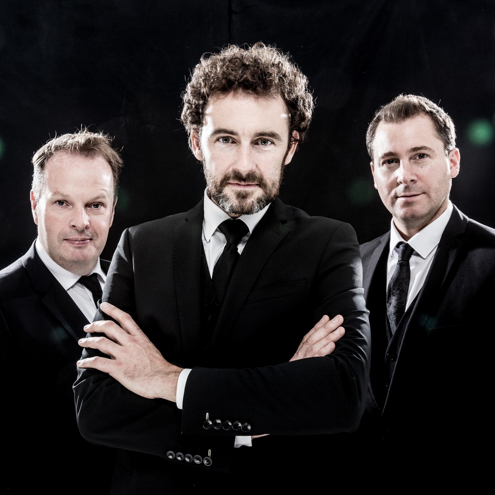 The Celtic Tenors, (left to right) James Nelson, Matthew Gilsenan and Daryl Simpson, perform with the Dayton Philharmonic Orchestra at the Schuster Center in Dayton on Saturday. The classical crossover trio is currently on its 25th anniversary tour of the United States.