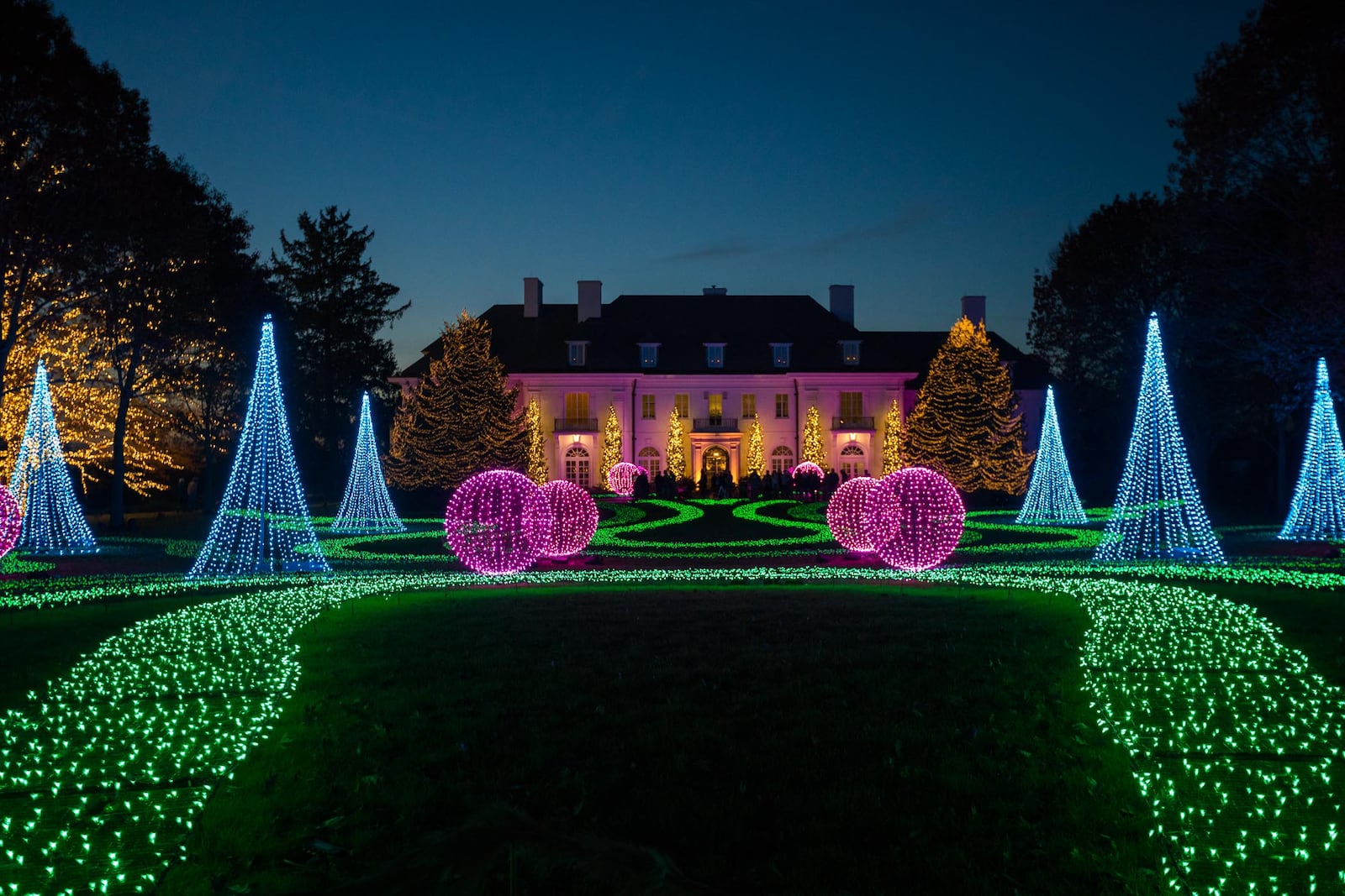 The Garden at Newfields has been transformed into an holiday experience with more than a million and a half lights. Photo Courtesy Eric Lubrick/VISIT INDY