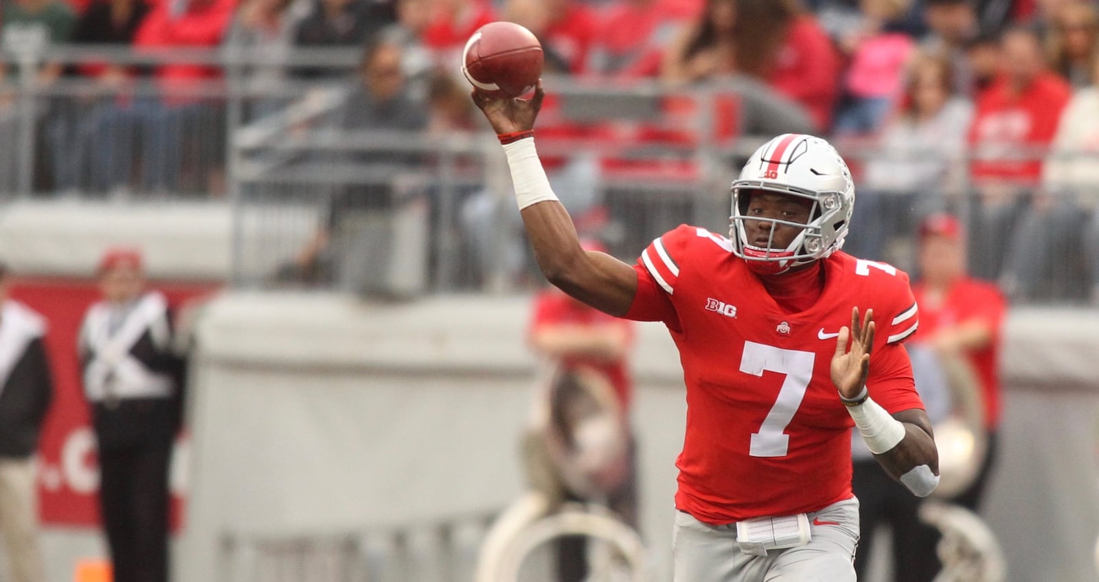 Ohio State’s Dwayne Haskins throws a pass against Tulane on Saturday, Sept. 22, 2018, at Ohio Stadium in Columbus. David Jablonski/Staff