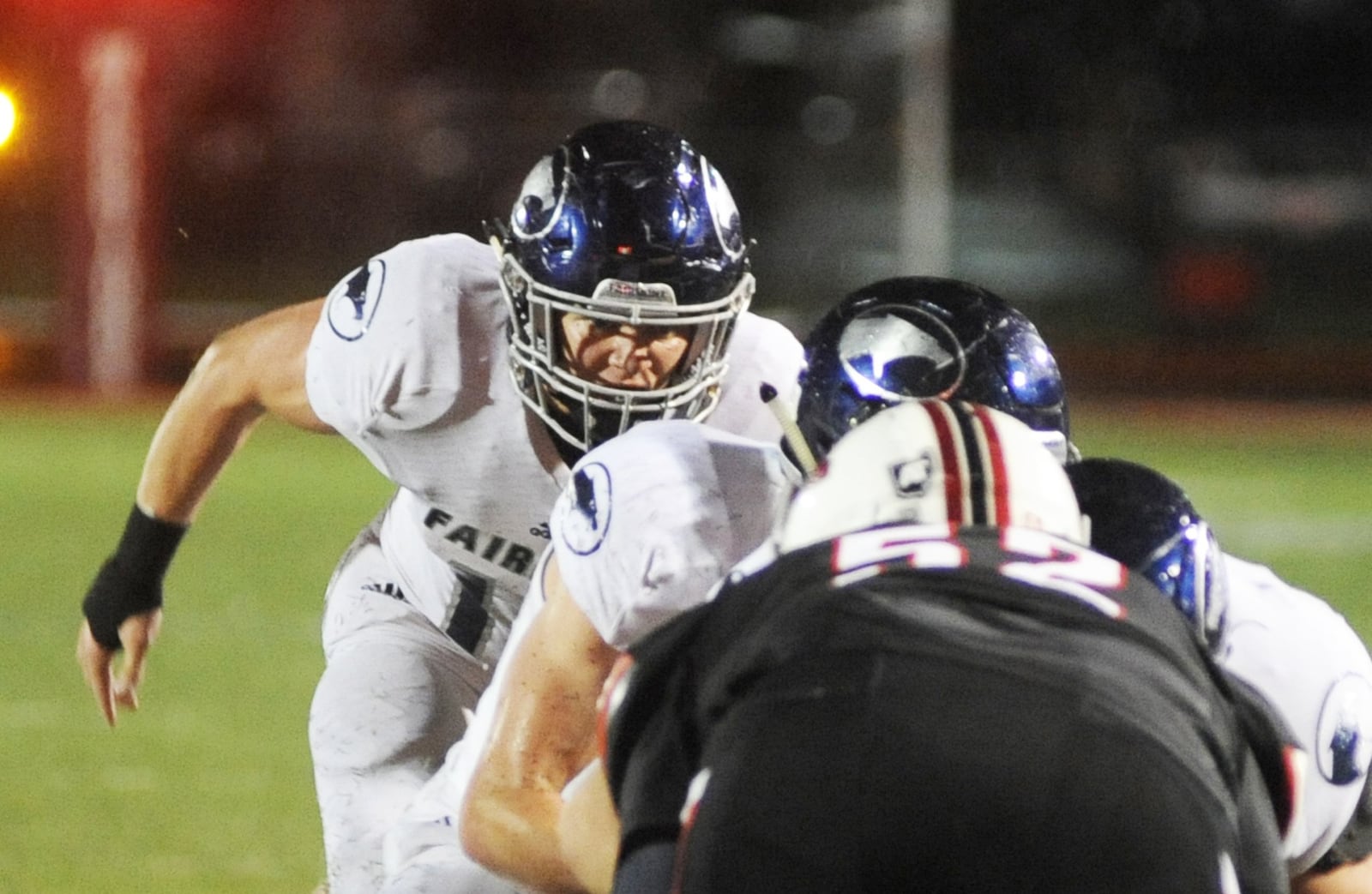 Fairmont’s Jesse Deglow (rear) ran for five touchdowns. Wayne defeated visiting Fairmont 49-44 in a Week 8 high school football game on Friday, oct. 12, 2018. MARC PENDLETON / STAFF