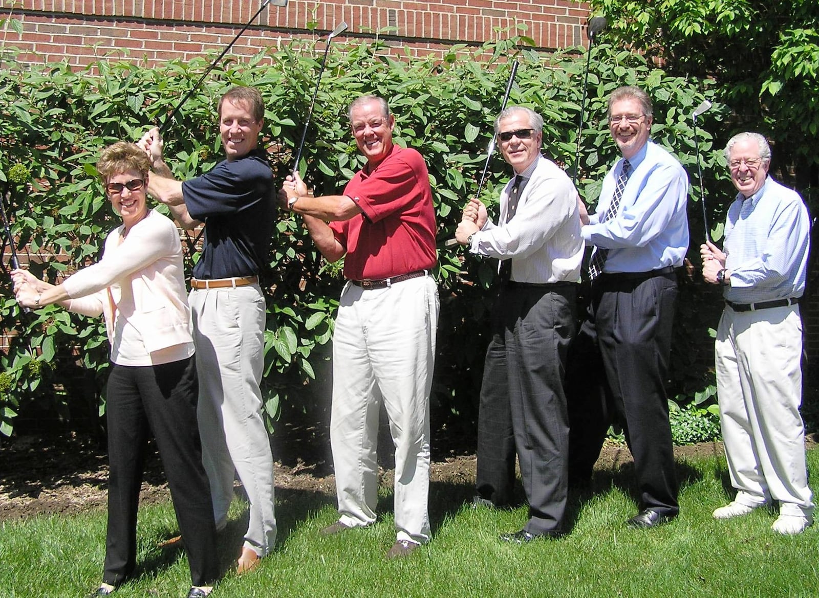 Mike Davis, (third from right) in a group of Rotary “Swingers” part of the annual golf outing in 2012. Proceeds helped send Talawanda High School seniors to college. From left are outing chair Cindy Menges, Bill Thomas, Jim Rohr, Davis, Bill Schilling and Roger Millar.