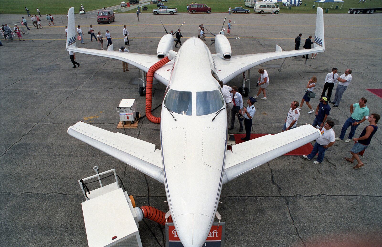 Futuristic is probably the best way to describe the Beechcraft Starship business turboprop at the time.  Canard design, pusher propellers, composite construction and a glass control panel.   Only a handfull of these are still flying due to a long list of shortcomings.  But those that still fly them wouldn’t sell them back to Beechcraft.