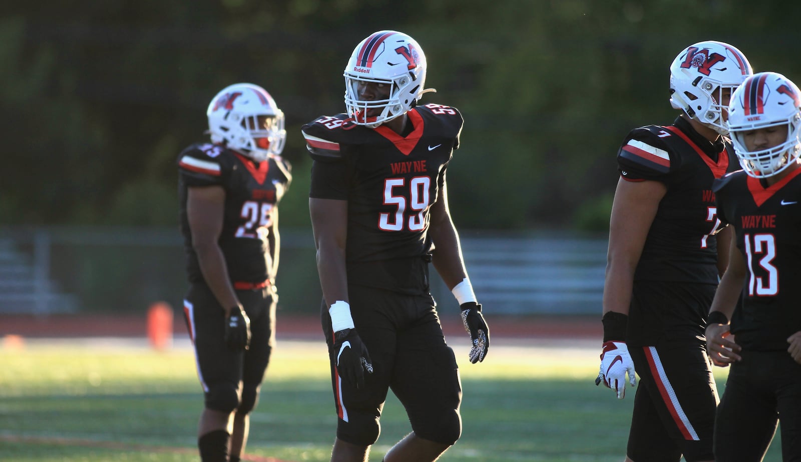 Wayne lineman Aamil Wagner lines up during a game against Springfield on Friday, Sept. 10, 2021, in Huber Heights. David Jablonski/Staff