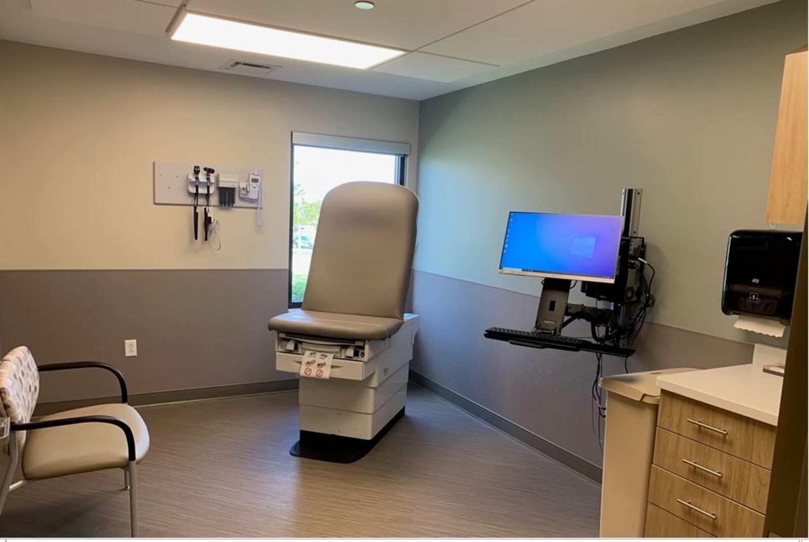 This is one of several exam rooms at the new Premier Health Center at Union Village. The new facility will host an open house from 1 to 3 p.m. Sunday and will open for business at 9 a.m. Tuesday. ED RICHTER/STAFF