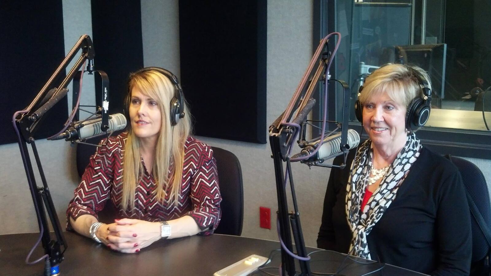 Cindy, left, with Jeanne Porter, founder of Women in Business Networking (WiBN). They are shown in 2014 during a radio interview. Cindy used her networking skills to not only build her own business but to help other business owners grow and become successful. CONTRIBUTED