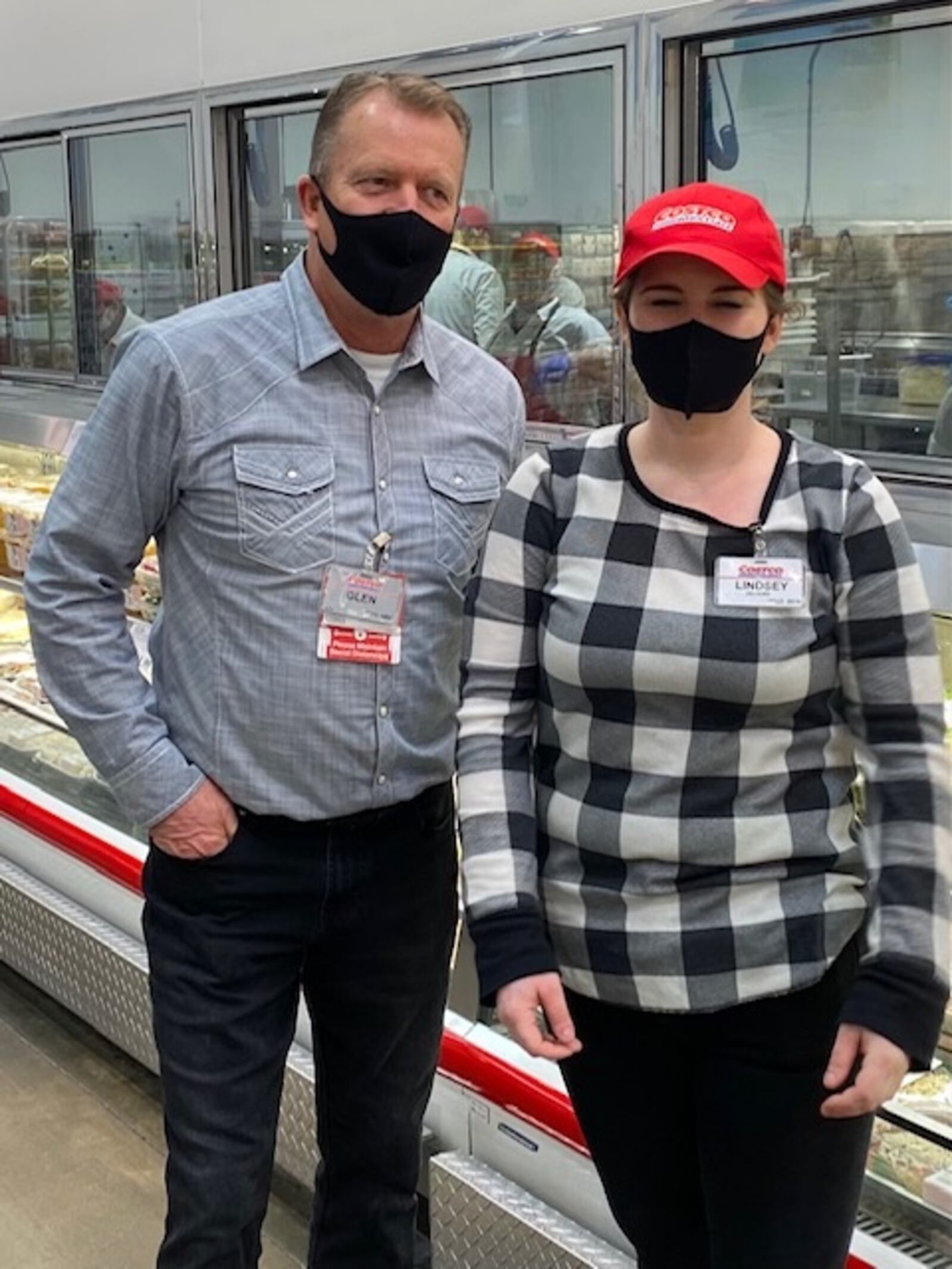 Lindsey Ray is pictured with Centerville Costco store manager Glen Greer. “Lindsey is a great artist and an even better employee,” he says. CONTRIBUTED