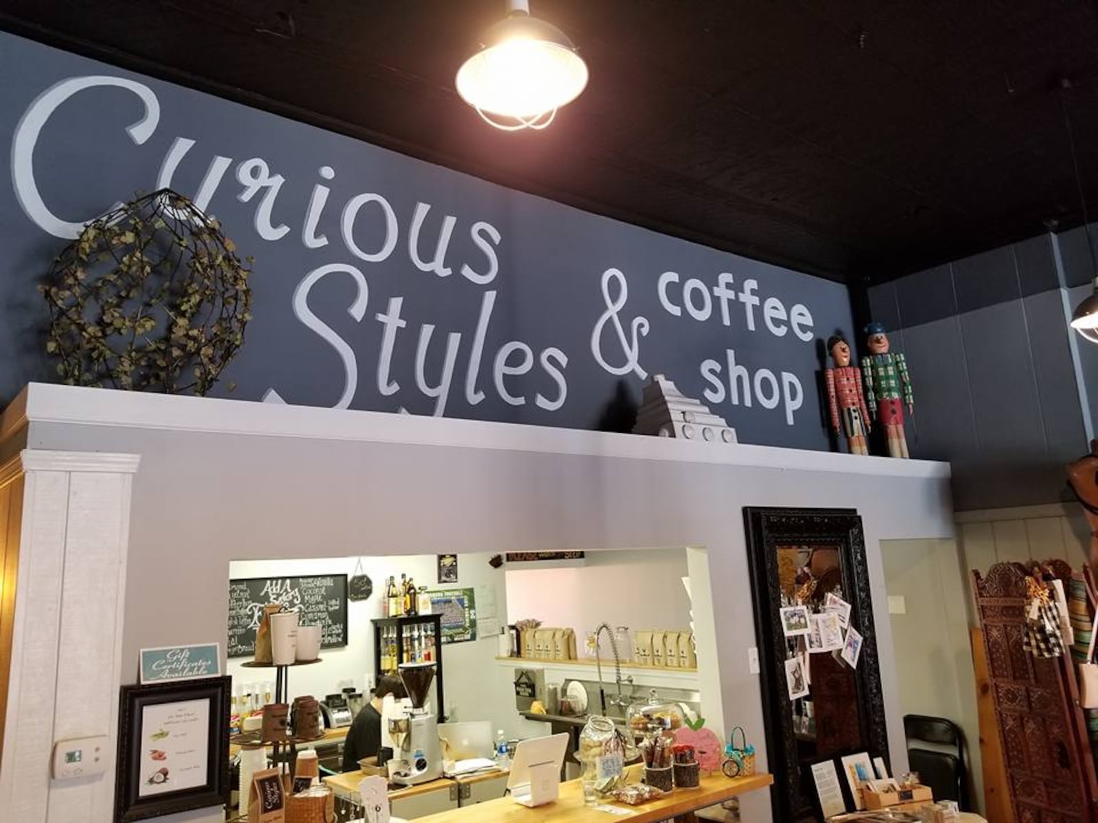 Curious Styles and Coffee Shop: Drinking coffee is fun but drinking coffee while shopping is that much better. Curious Styles and Coffee Shop offers unique items to browse while waiting on your brew, or you can stay a while and shop as you sip. (Source: Facebook)