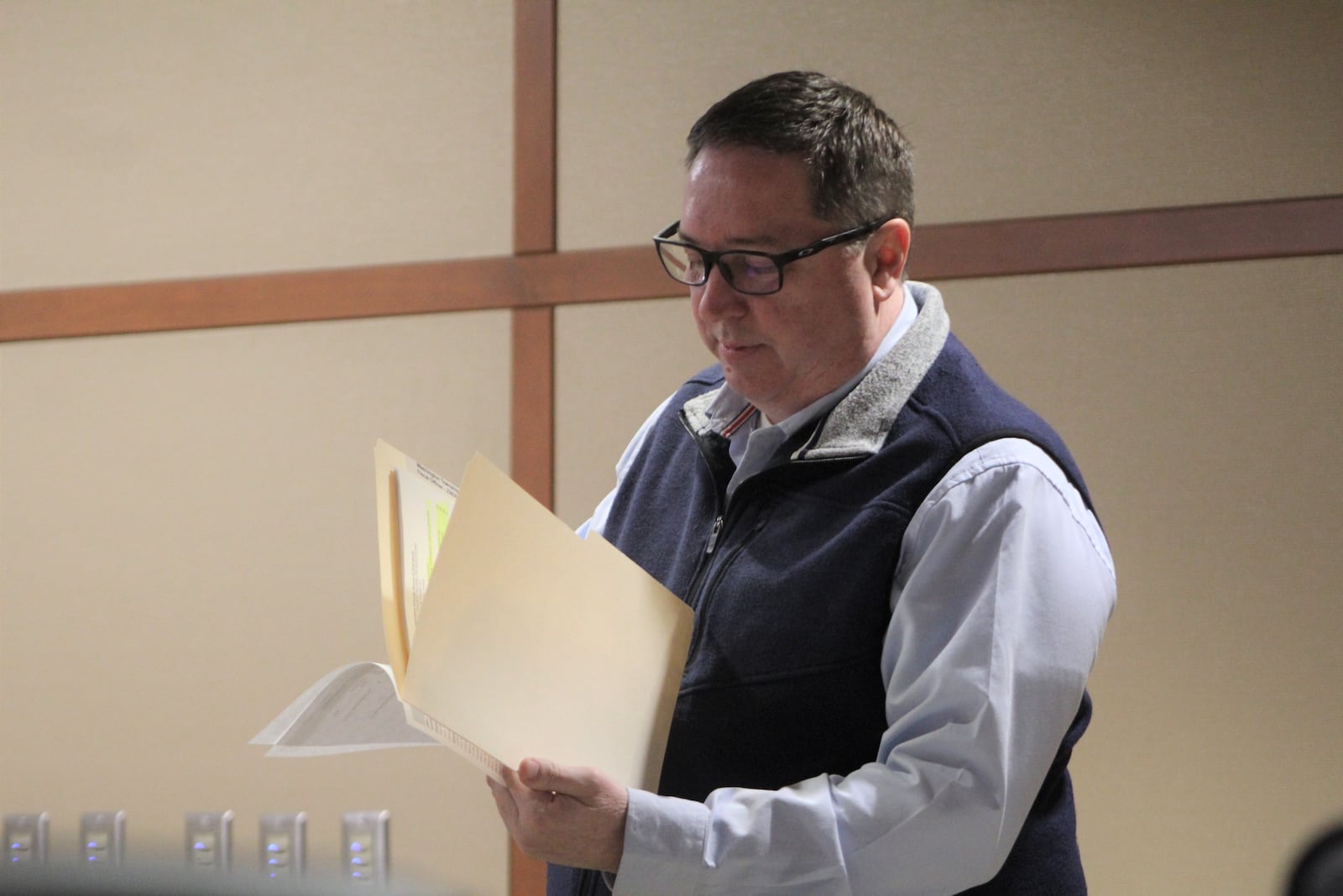 Jeff Rezabek, director of the Montgomery County Board of Elections, at a board meeting on Tuesday, March 14, 2023. CORNELIUS FROLIK / STAFF