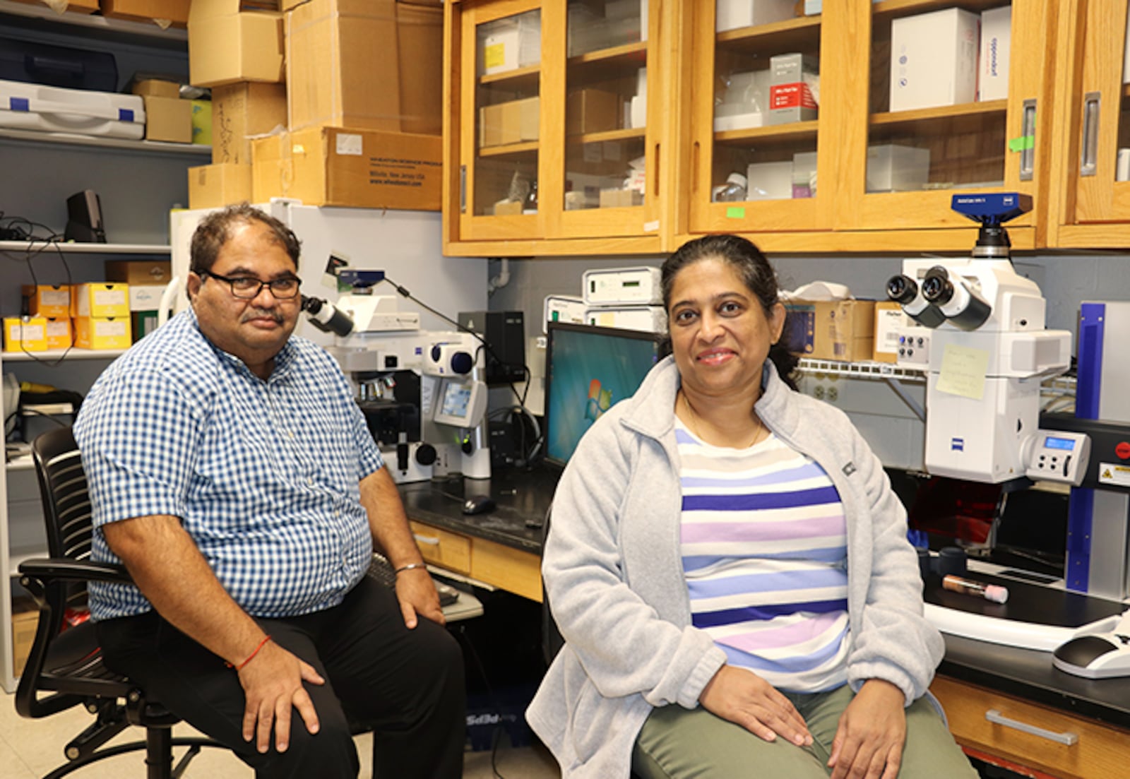 Amit Singh, left, and Madhuri Kango-Singh, right. Courtesy of University of Dayton.