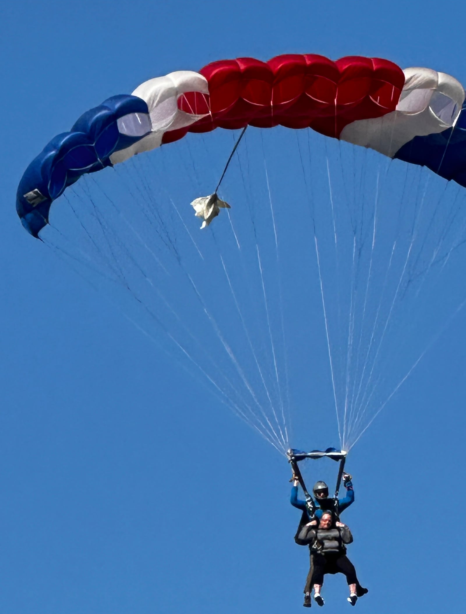 Fairborn Intermediate School principal Tammy Gendreau faced her fears by skydiving to recognize the amount of money that her students raised for the school PTO. CONTRIBUTED 