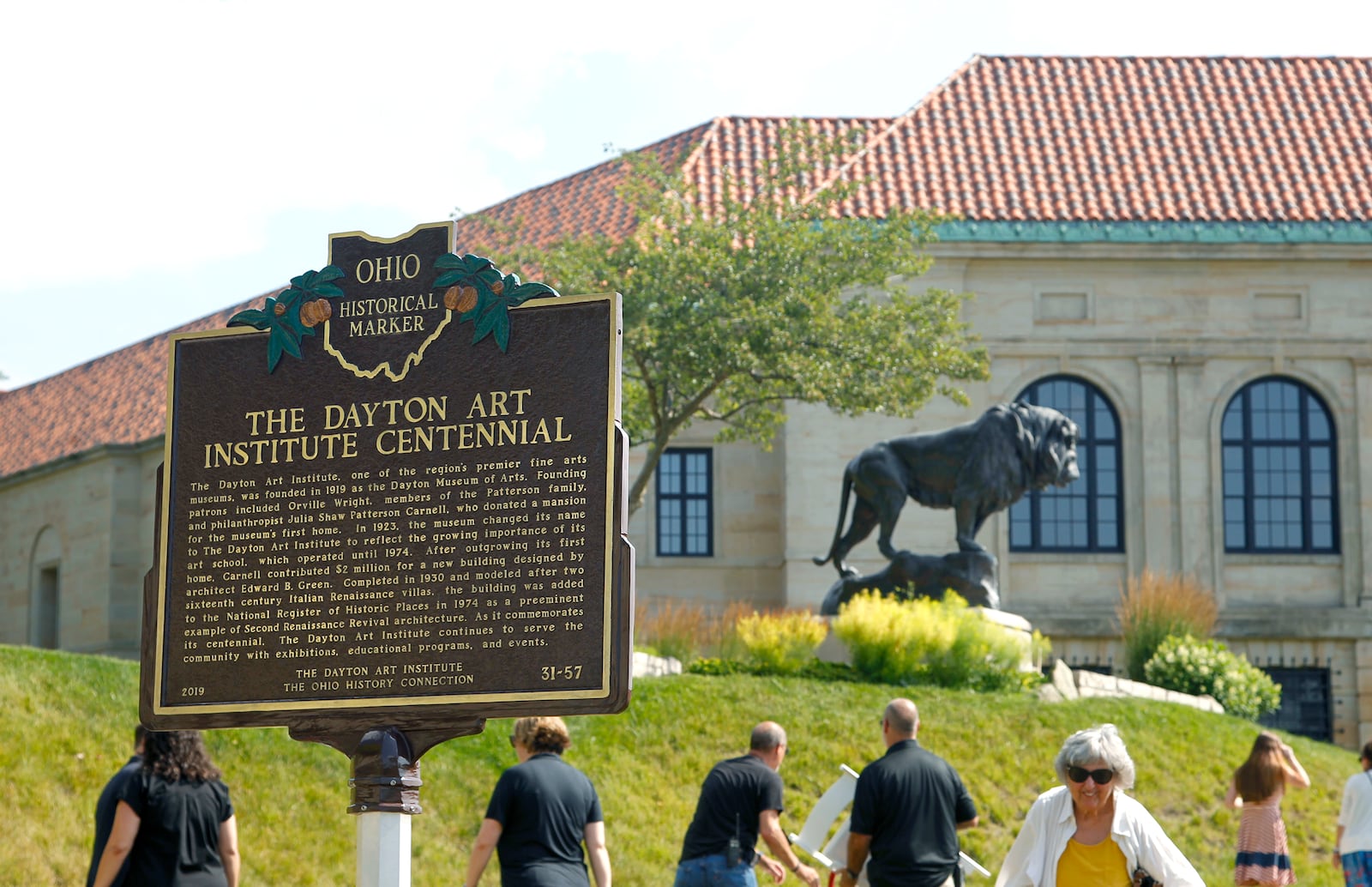 The Dayton Art Institute continued its centennial celebration Tuesday with the unveiling of an Ohio Historical Marker. LISA POWELL / STAFF