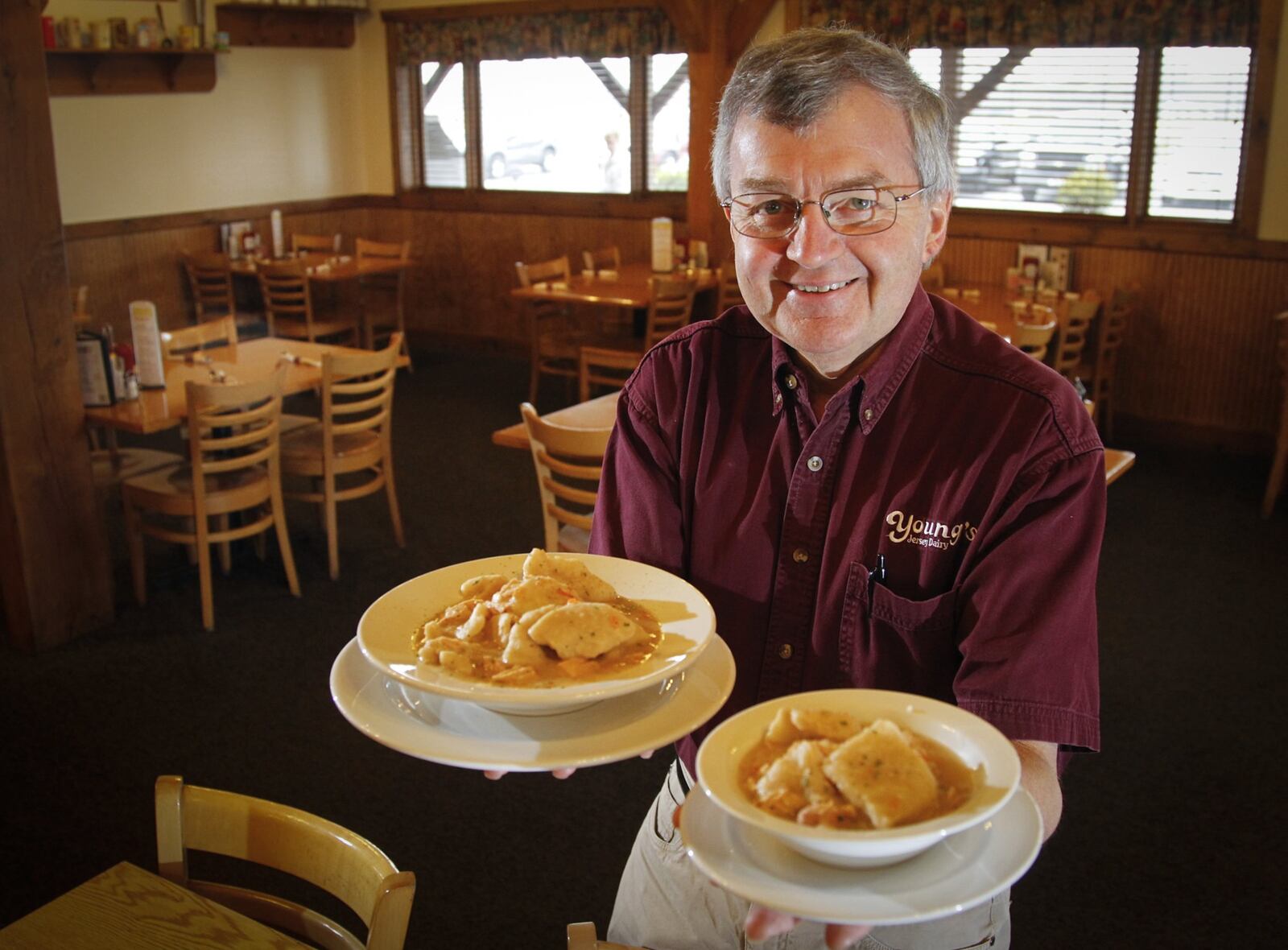 The Golden Jersey Inn, the full-service restaurant that is part of the iconic Young’s Jersey Dairy, will not reopen but will instead be transformed into events space to be called Young’s Events Center, according to owner Dan Young.  LISA POWELL / STAFF