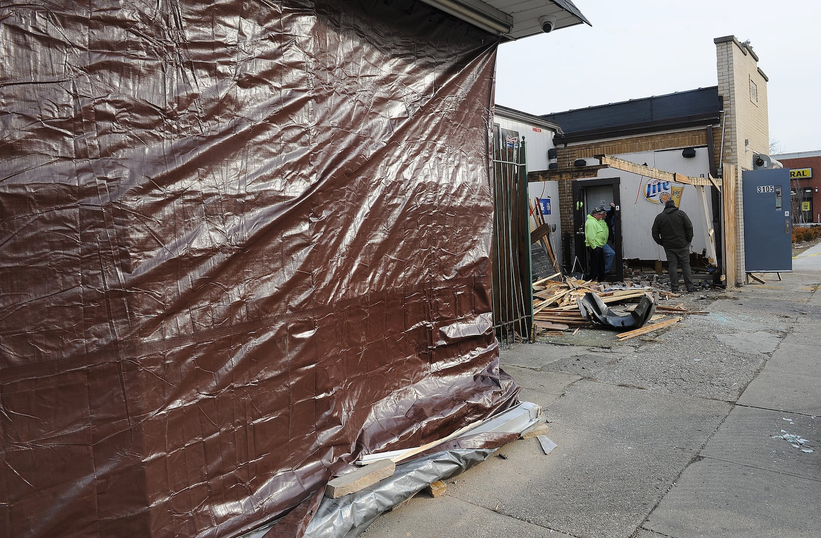 Tuesday, Feb. 15, 2022, a vehicle crashed into two businesses in the 3100 block of East Third Street. No injuries were reported. MARSHALL GORBY\STAFF