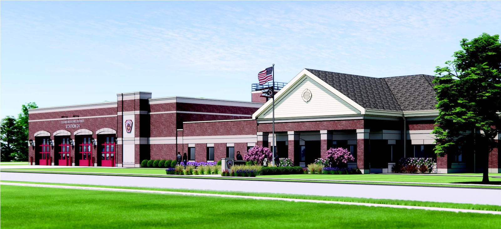 This is an artist's rendition of the new Clearcreek Twp. Fire District Headquarters and Station 24 on Gardner Road. CONTRIBUTED/CLEARCREEK TWP. FIRE DISTRICT