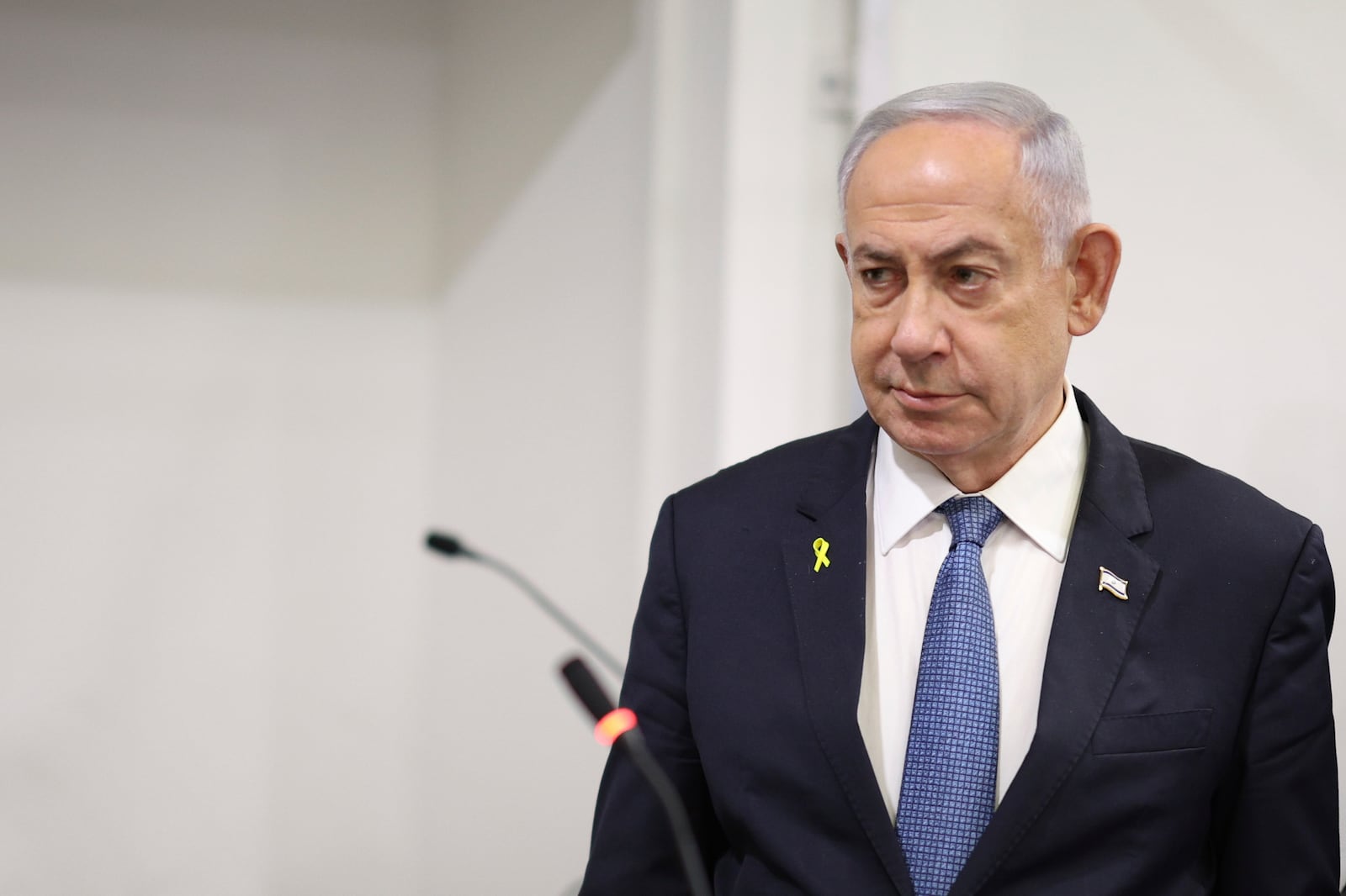 Israeli Prime Minister Benjamin Netanyahu attends his trial on corruption charges at the district court in Tel Aviv, Israel, Monday, Dec. 16, 2024. (Stoyan Nenov/Pool Photo via AP)