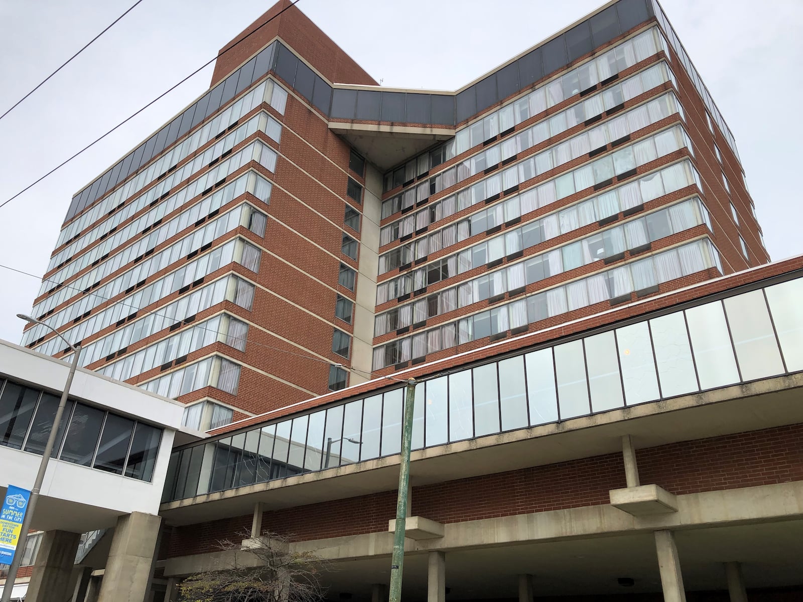 The Radisson Hotel, the former Crowne Plaza, at 33 E. Fifth St., across the street from the Dayton Convention Center. CORNELIUS FROLIK / STAFF