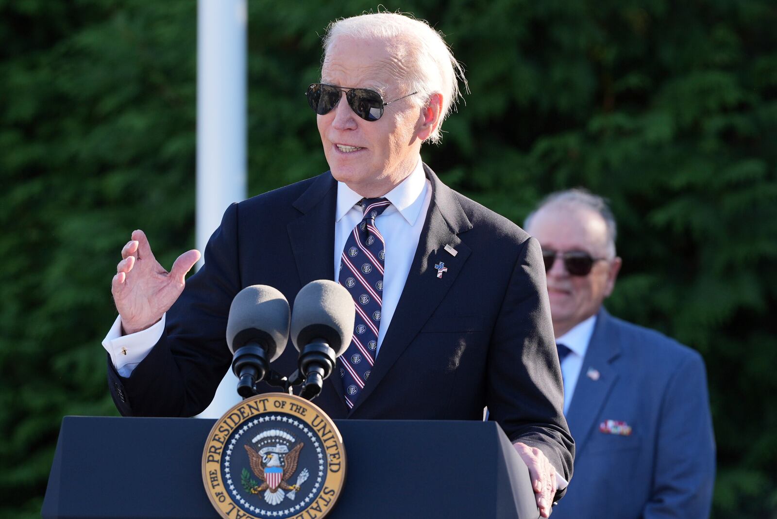 President Joe Biden speaks at Grubb-Worth Mansion, in Claymont, Del., Monday, Nov. 11, 2024. (AP Photo/Jacquelyn Martin)