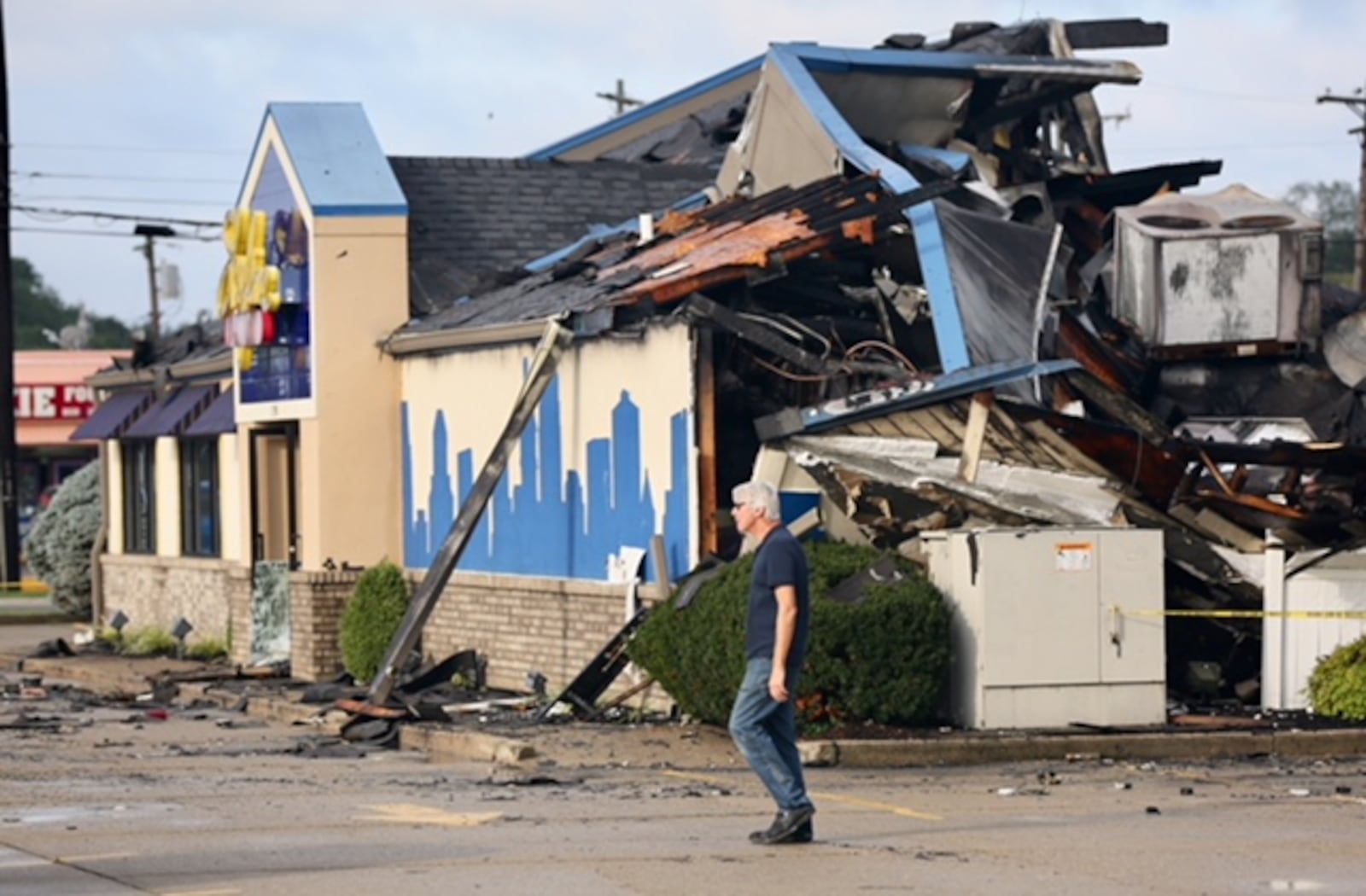 A massive fire destroyed a Skyline Chili on Hicks Boulevard in Fairfield Wednesday morning.