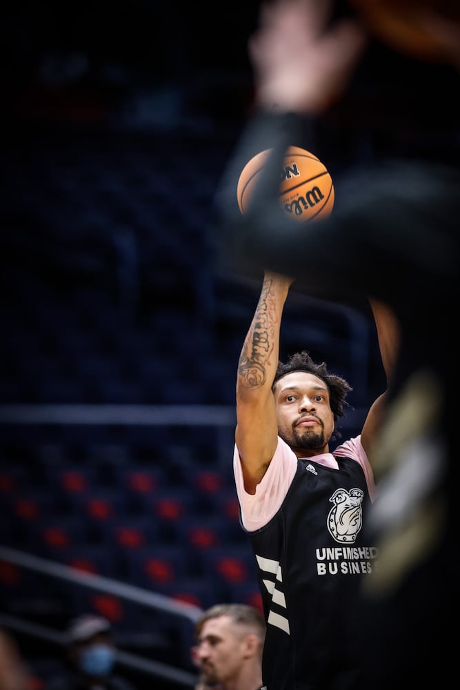 Wright State, Bryant practice at UD Arena ahead of tourney game