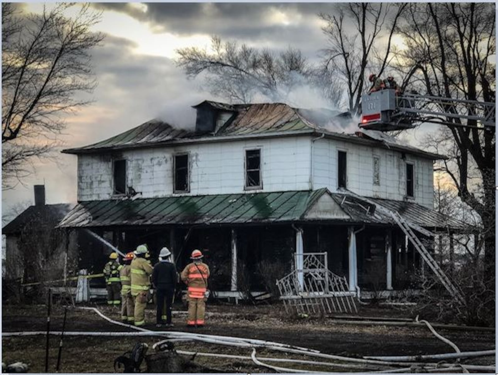 This is the Darke County home of the owners of the Kennedy Vineyard, in New Madison. Fire destroyed it Friday afternoon, March 1, 2019. (Jim Noelker/Staff)